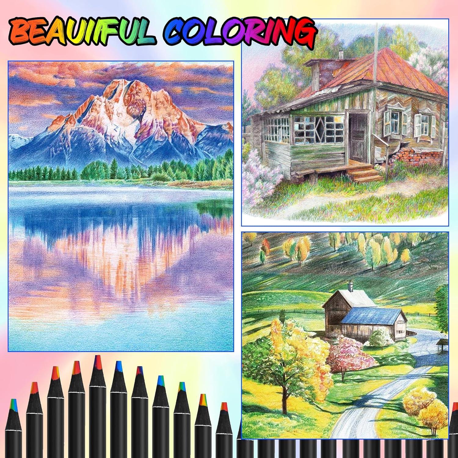 image:imageOHOME Valentines Day Gifts for Kids 12 Rainbow Colored Pencils Valentines Games Crafts for kidsArt Supplies Drawing Kit for Teen Girl Gift Trendy Stuff Easter Basket Stuffers
