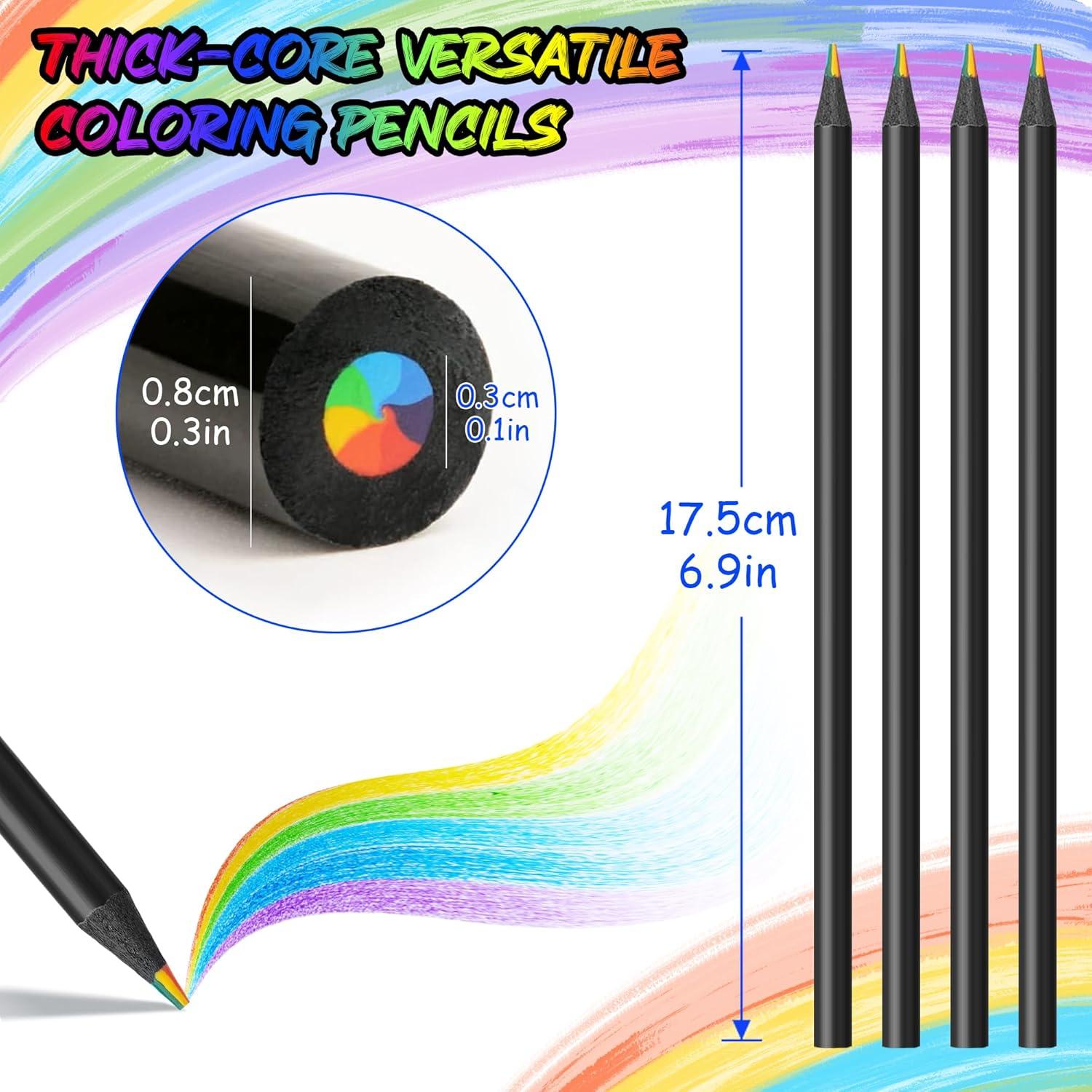 image:imageOHOME Valentines Day Gifts for Kids 12 Rainbow Colored Pencils Valentines Games Crafts for kidsArt Supplies Drawing Kit for Teen Girl Gift Trendy Stuff Easter Basket Stuffers