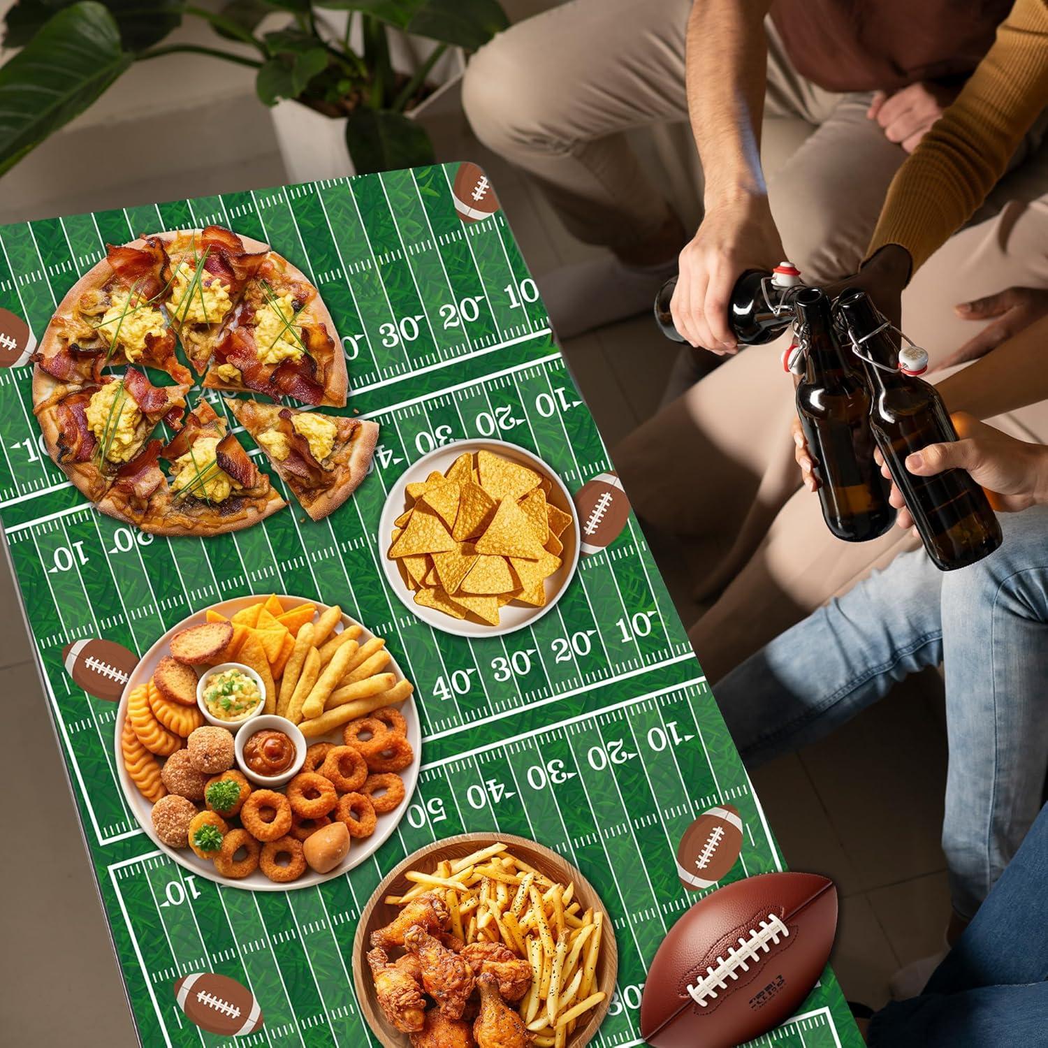 image:imageSuper Game Bowl Party Decorations 2026 Green Tablecloth for Football Party Decorations Favors Supplies Game Day Table Cloth Backdrop Banner Indoor Outdoor Football Birthday Table Cover for HomeGreen