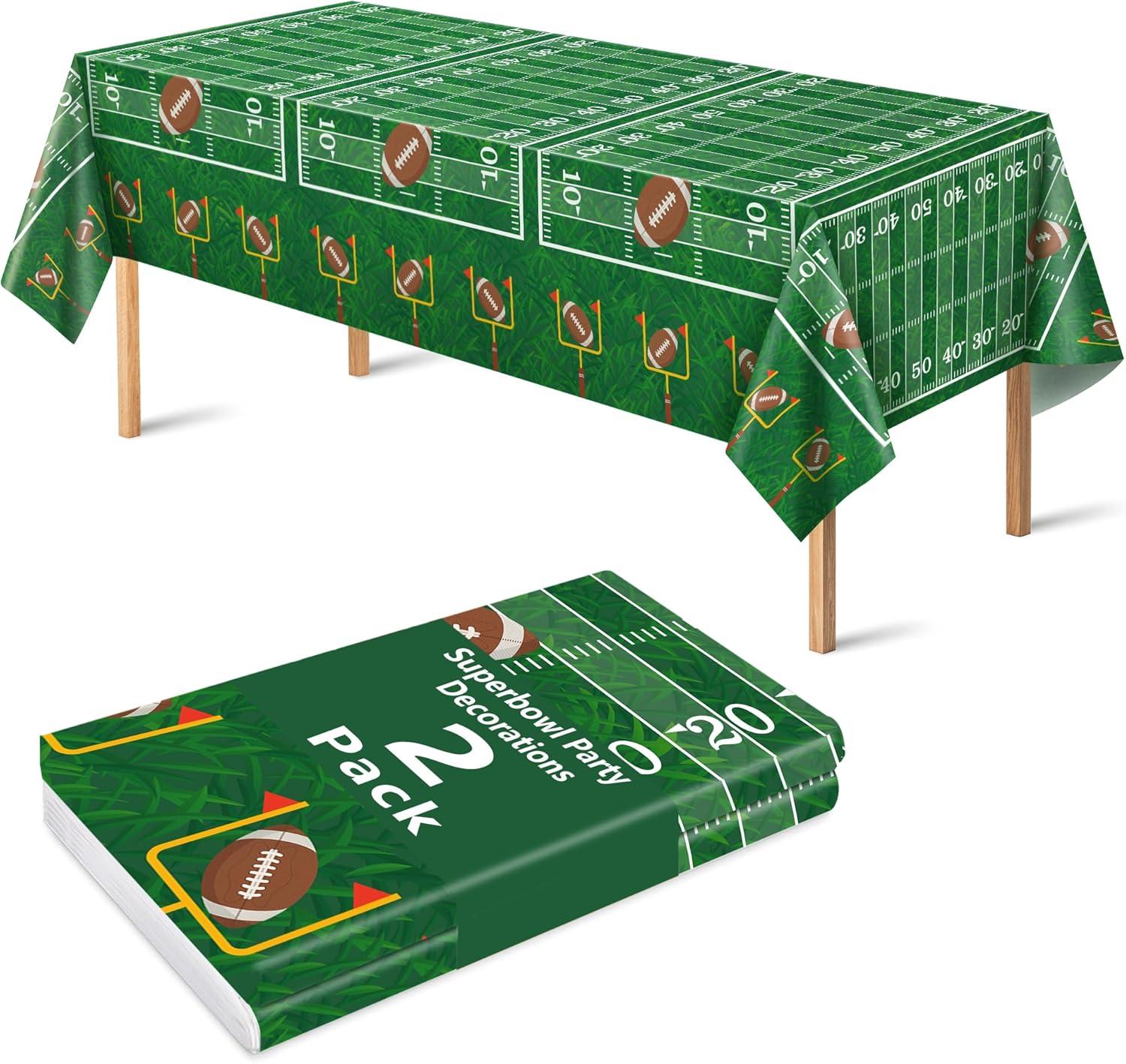 image:imageSuper Game Bowl Party Decorations 2026 Green Tablecloth for Football Party Decorations Favors Supplies Game Day Table Cloth Backdrop Banner Indoor Outdoor Football Birthday Table Cover for HomeGreen