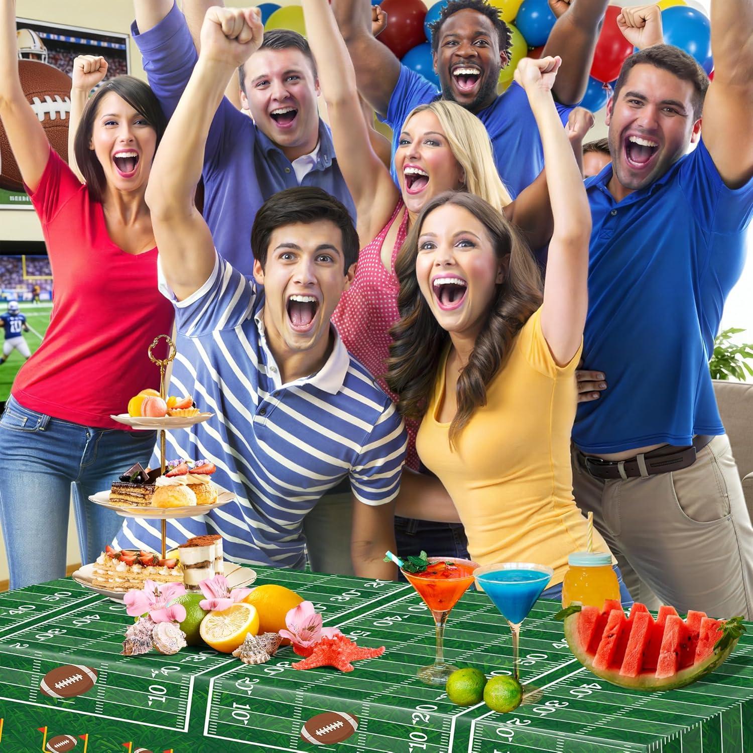 image:imageSuper Game Bowl Party Decorations 2026 Green Tablecloth for Football Party Decorations Favors Supplies Game Day Table Cloth Backdrop Banner Indoor Outdoor Football Birthday Table Cover for HomeGreen