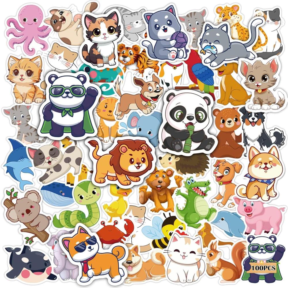 image:image100 PCS Soccer Stickers for Kids Water BottleLaptop Sports Football Stickers for Toddlers  Activities Birthday Party Toys Games Crafts Gifts for KidsFootball Soccer Party Supplies Favors for TeensAnimal Stickers