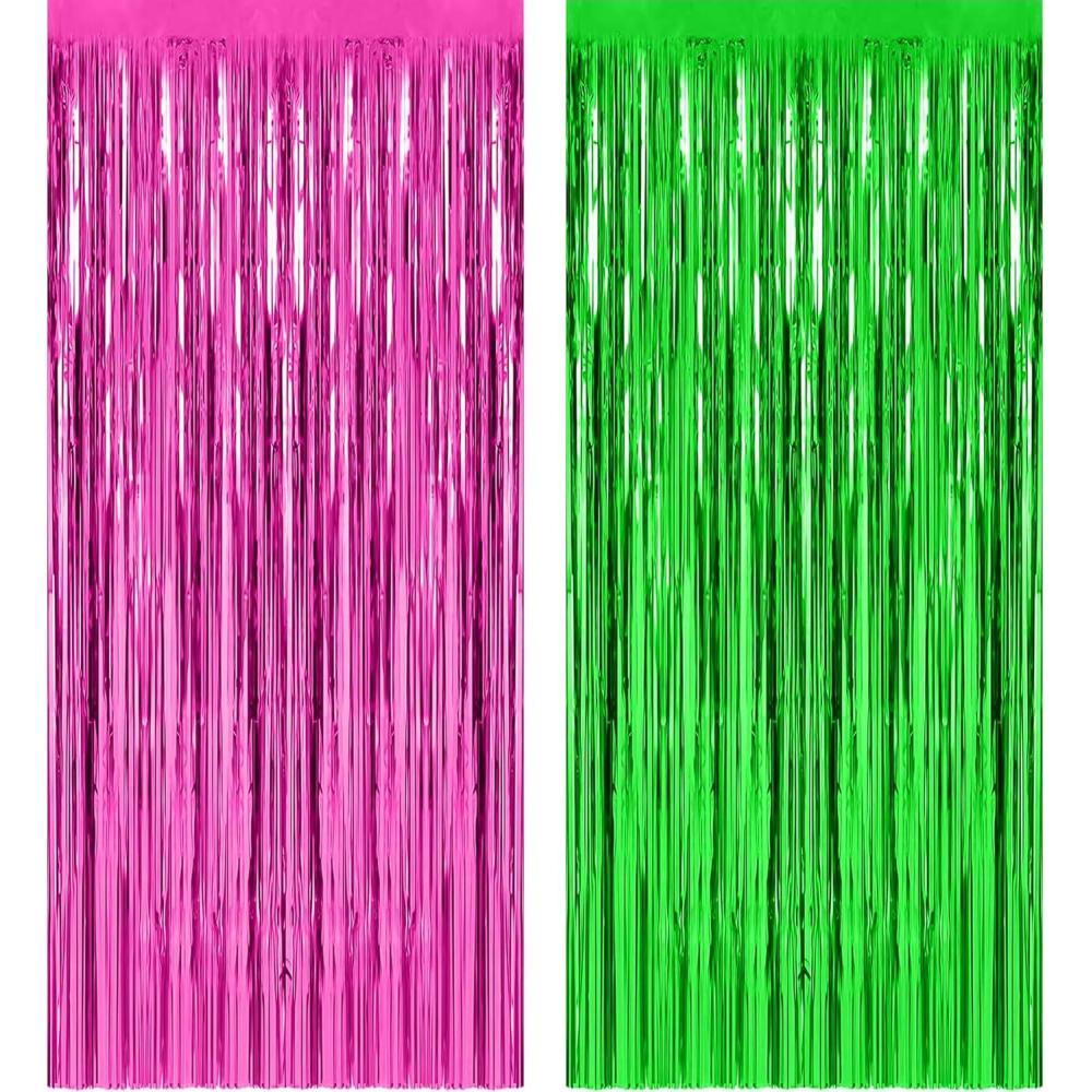 image:imageFootball Party Decorations for Super Game Bowl 2026  Green Brown Tinsel Streamers Backdrop Banner  Football Party Favors Supplies Indoor Outdoor  Game Day Birthday Party Accessories for Wall DoorPink and green