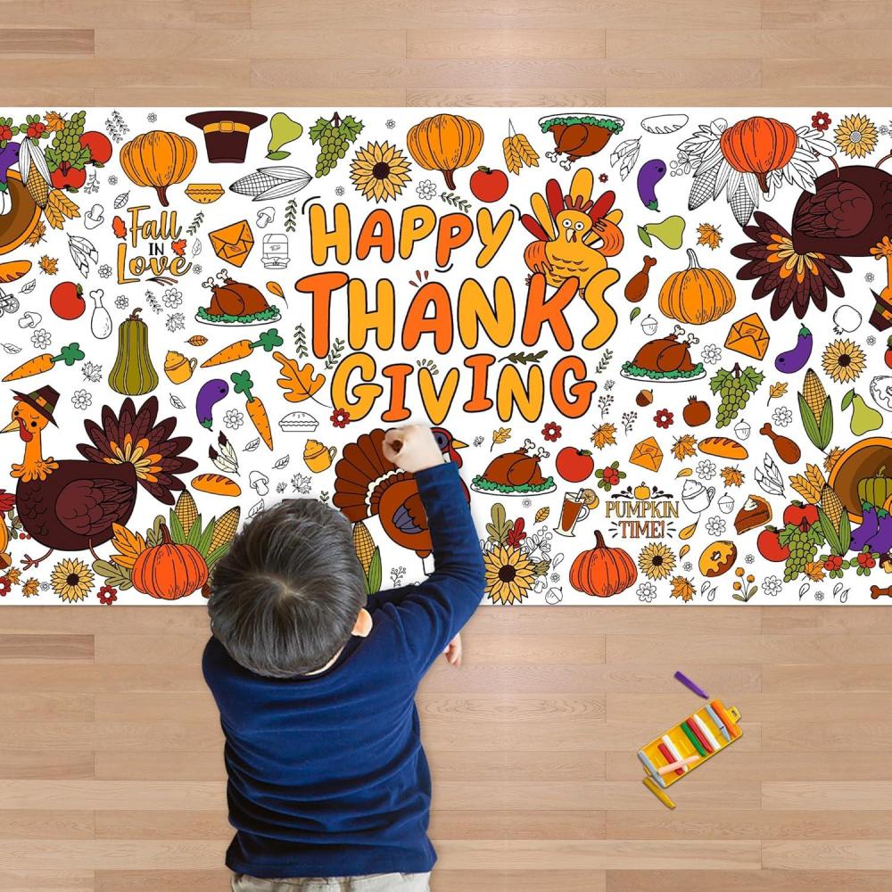 image:imageOHOME Football Giant Coloring PosterTablecloth Super Game Bowl Party Decorations 202630 x 72 Inches Jumbo Coloring Banner Kids Crafts Activities Decor Party SuppliesThanksgiving