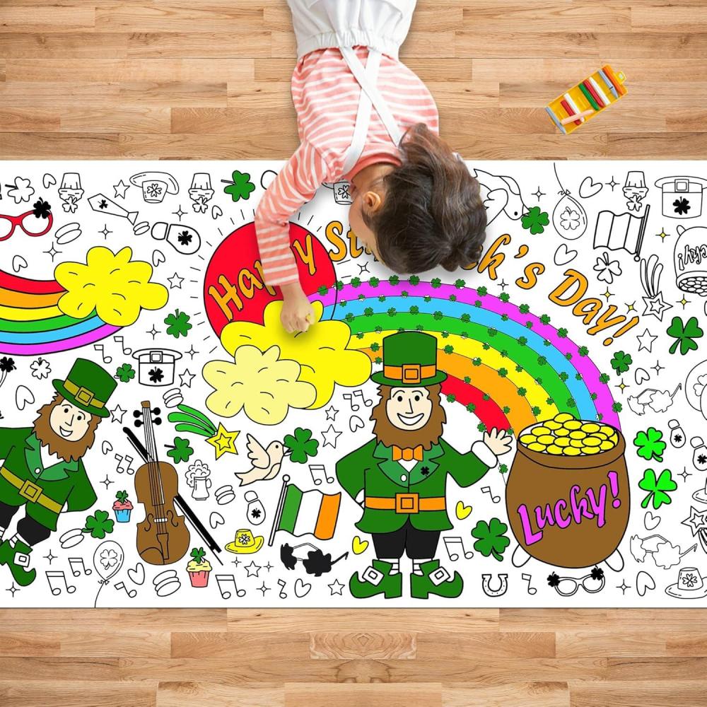 image:imageOHOME Football Giant Coloring PosterTablecloth Super Game Bowl Party Decorations 202630 x 72 Inches Jumbo Coloring Banner Kids Crafts Activities Decor Party SuppliesSt Patricks Day