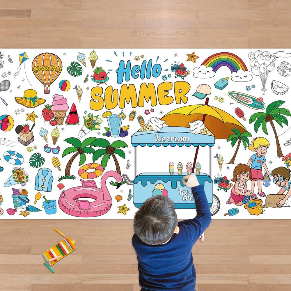 image:imageOHOME Football Giant Coloring PosterTablecloth Super Game Bowl Party Decorations 202630 x 72 Inches Jumbo Coloring Banner Kids Crafts Activities Decor Party SuppliesSummer