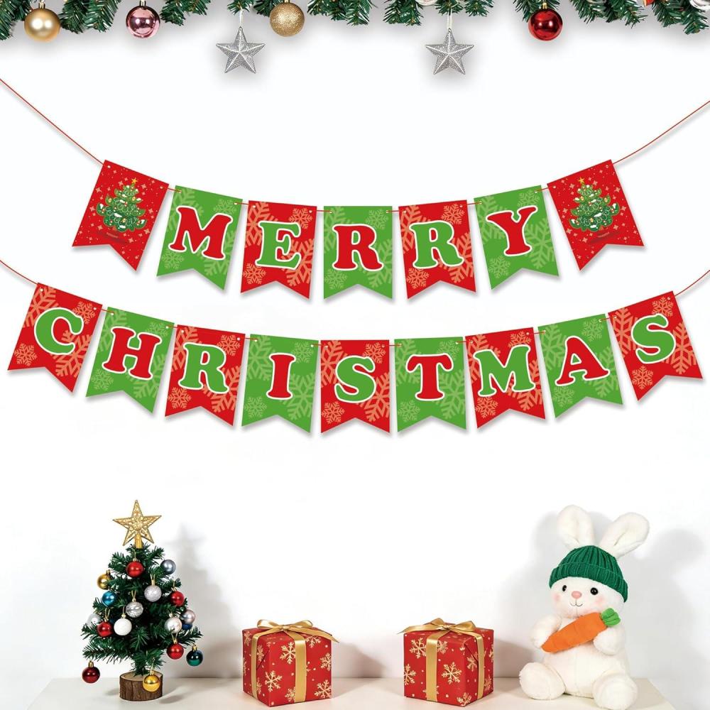 image:imageOHOME Football Party Decorations Football Banner for Super Games Bowl Hanging Party Favors Supplies for Indoor Home Football Accessories Decor Backdrop for Birthday PartyRed and green