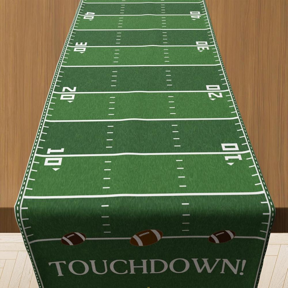 image:imageOHOME Football Party Decorations for Super Game Bowl 2026 Game Day Table Runner Football Decor Party Supplies Football Theme Birthday Decorations Holiday Banner for HomeFootball