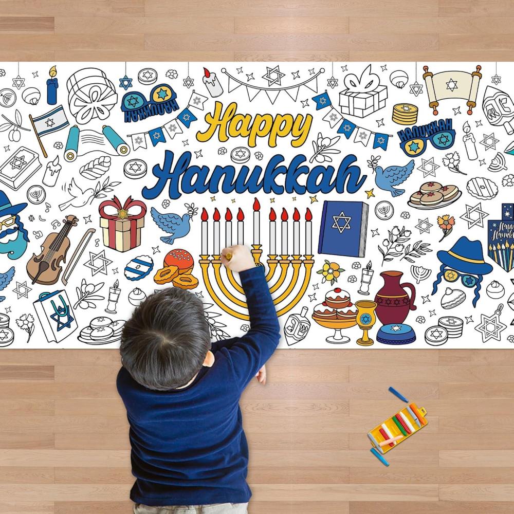 image:imageOHOME Giant Coloring Tablecloth Birthday Decorations Arts amp Crafts for Kids Ages 412Hanukkah