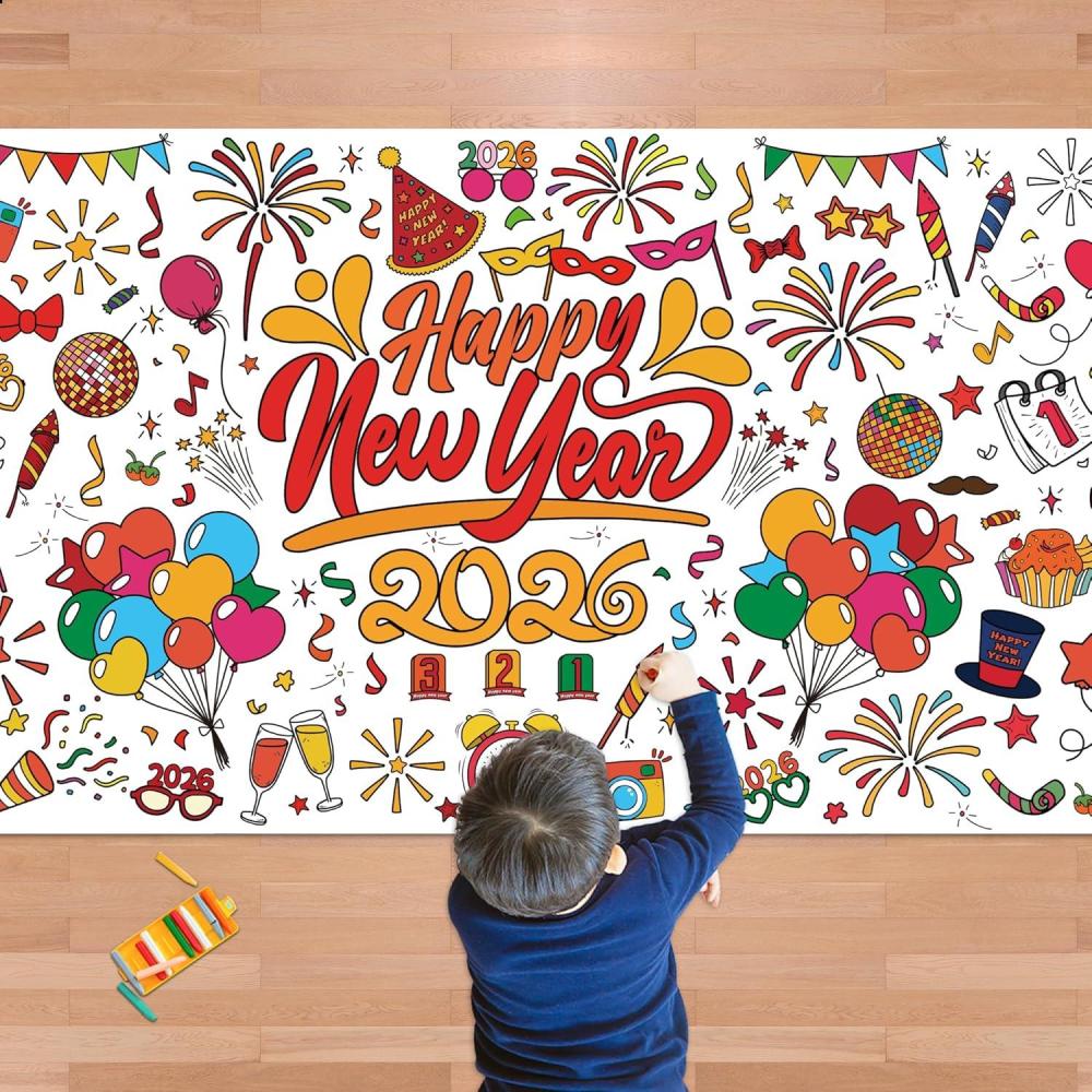 image:imageOHOME Giant Coloring Tablecloth Birthday Decorations Arts amp Crafts for Kids Ages 412New Year