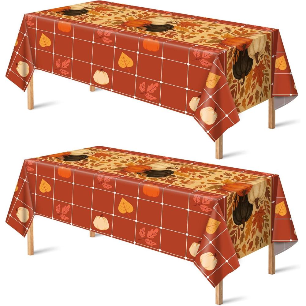 image:imageOHOME Thanksgiving Tablecloth Thanksgiving Decorations Friendsgiving Table Decor for Party Favors Essentials Backdrop Outdoor Indoor52x872 Pack