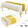 image:imageSuper Game Bowl Party Decorations 2026  Green Tablecloth for Football Party Decorations Favors Supplies  Game Day Table Cloth Backdrop Banner Indoor Outdoor Football Birthday Table Cover for HomeWhite and Gold