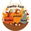 image:imageThanksgiving Decorations  Welcome Sign for Front DoorRustic Round Wood Wreaths for OutdoorMaple Leaves Garland Porch Decor for Thanksgiving Friendsgiving  Fall Decor for Room Kitchen WallOrange