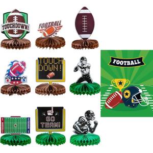Football Party Decorations for Super Game Bowl 2026 – Game Day Honeycomb for Table Centerpiece | Football Party Decorations Favors Supplies Indoor Outdoor – Holiday Birthday Party Decor for Table Home(Football)