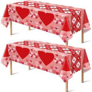 OHOME 2 Pack Super Game Bowl Party Decorations 2026 – Football Party Decorations | Football Tablecloth – Football Supplies Favors Decor Accessories for Birthday Banner Backdrop,54″ X 108″(Red)