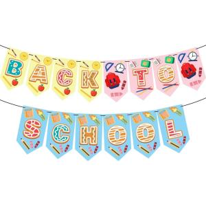 OHOME Football Party Decorations – Football Banner for Super Games Bowl – Hanging Party Favors Supplies for Indoor Home | Football Accessories Decor Backdrop for Birthday Party(yellow pink blue)