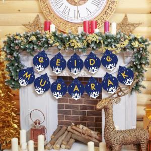 OHOME Football Party Decorations for Super Game Bowl 2026 – Game Day Banner | Football Party Decorations Supplies Favors Indoor Outdoor – Birthday Hanging Backdrop Sports Theme Decor for Wall Home(Blue and Gold White)