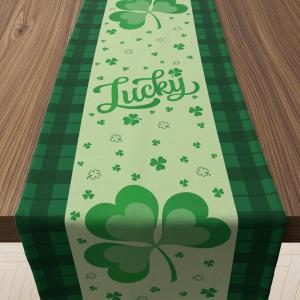 OHOME Football Party Decorations for Super Game Bowl 2026 – Game Day Table Runner | Football Decor Party Supplies – Football Theme Birthday Decorations Holiday Banner for Home(St Patricks day)