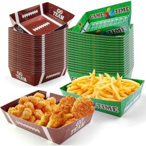 OHOME Football Party Supplies – 40 Pack Football Party Decorations 2026 | Football Plates Disposable Trays for Football Party Favors – Football Accessories Decor for Birthday Party