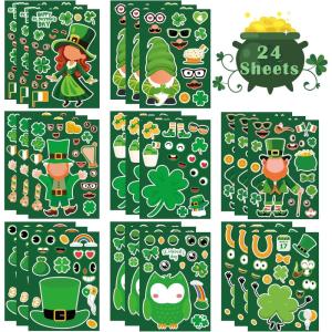 OHOME St Patricks Day Stickers – St Patricks Day Accessories – DIY Shamrock Stickers,St Patricks Day Gifts Crafts Activity Party Favors for Kids | St Patricks Day Decorations Decor (24 Sheets)(St Patricks day)