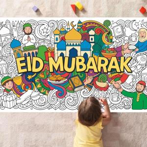 OHOME Thanksgiving Coloring Tablecloth – Thanksgiving Decorations Table Decor – Friendsgiving Banner for Door Wall | Crafts Games for Kids,54″ x 88″(Eid)
