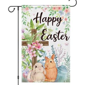 OHOME Thanksgiving Decorations – Fall Garden Flag | Double-Side Autumn Decor for Outdoor Indoor Outside – Friendsgiving Welcome Backdrop Banner for Garden Porch Patio Lawn Yard,12×18 Inch(Green Pink)