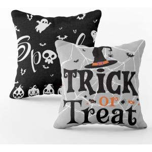 OHOME Thanksgiving Decorations – Fall Pillow Covers 18×18 Inch | Thanksgiving Throw Pillows -Thanksgiving Decorations for Couch-Friendsgiving Party Favors Decor Indoor Outdoor for Room Office Parlor(Halloween Black)