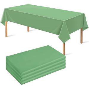 OHOME Thanksgiving Decorations – Plastic Fall Tablecloth for Thanksgiving Friendsgiving | Autumn Table Decor Leaves Floral Table Covers for Outdoor Indoor Party Favors Backdrop,52”x87”,2 Pack(Sage Green Tablecloth)