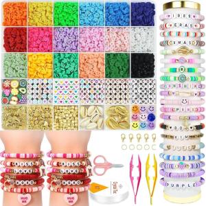 OHOME Valentines Day Gifts for Kids – 5300 Clay Beads Bracelet Making Kit,Arts and Crafts for Kids Ages 8-12,Valentines Crafts Games Toys for 3-10 Year Old Birthday,Easter Basket Stuffers