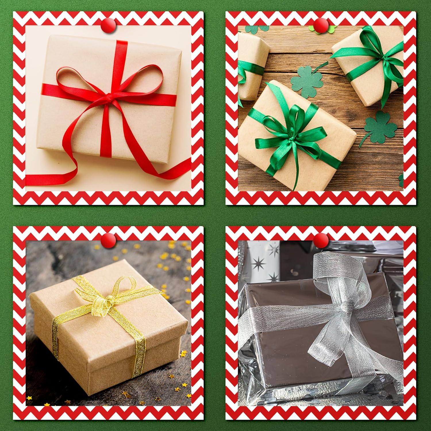 image:image4 Rolls Christmas Ribbons for Gift Wrapping Xmas Ribbons for Gift Bags Xmas Gifts for Women Men Mom Christmas Wrapping Paper Christmas DecorationsStocking Stuffers for Adults100 Yards