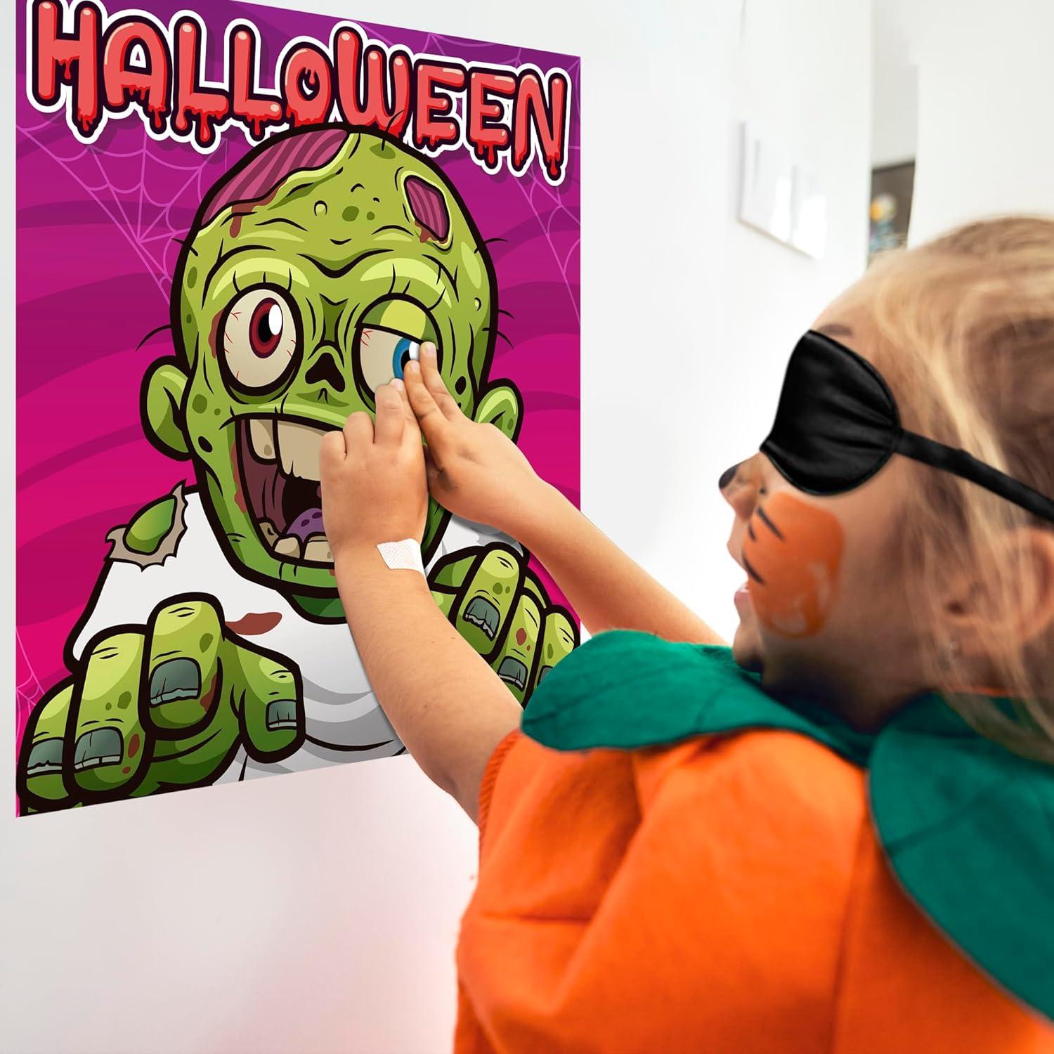 image:imageHalloween Games for Kids Pin The Eyeball on The Zombie Game Halloween Crafts Toys Gifts Birthday Party Supplies for Kids HALLOWEEN Treats Activities Party Favors Decorations for FamilyRed