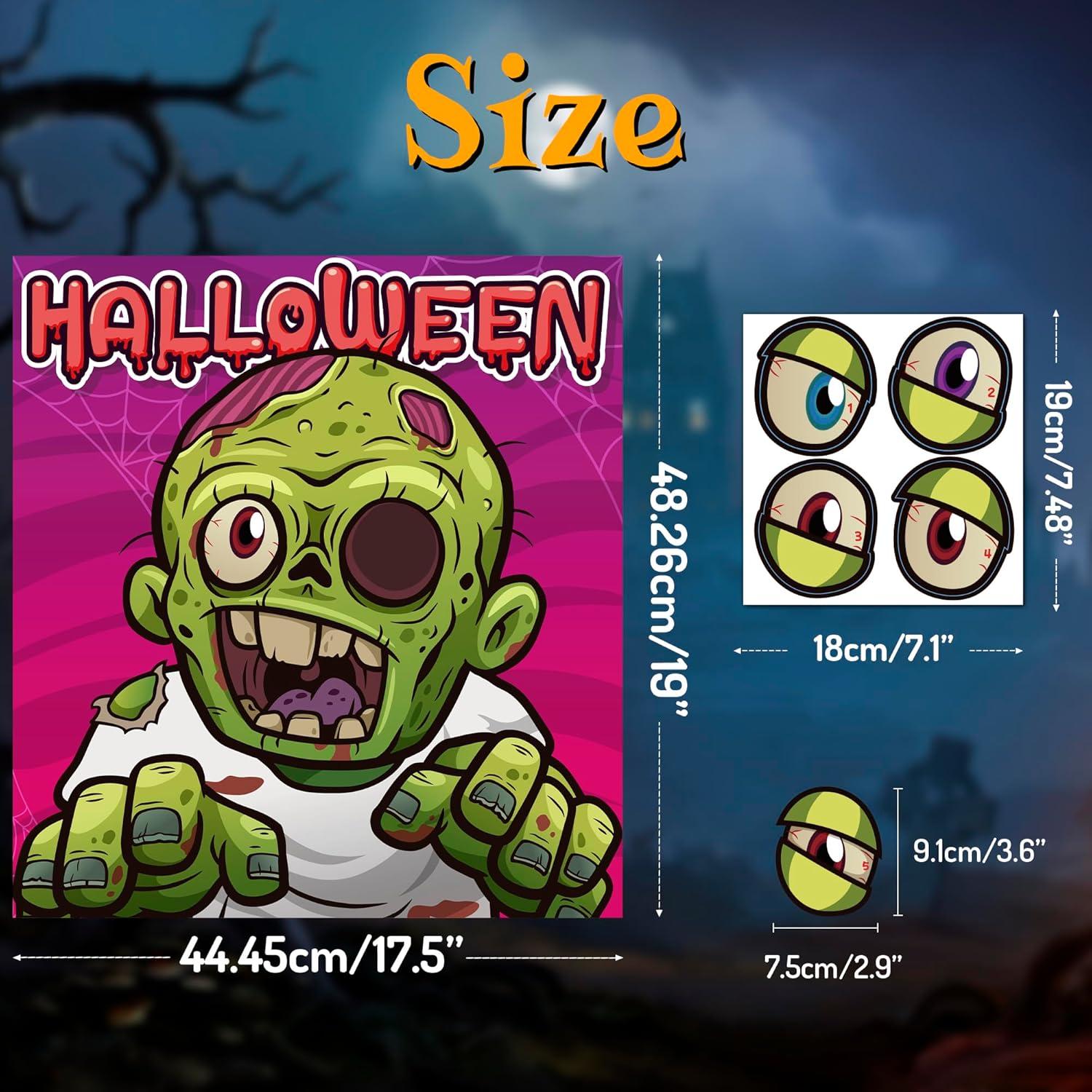 image:imageHalloween Games for Kids Pin The Eyeball on The Zombie Game Halloween Crafts Toys Gifts Birthday Party Supplies for Kids HALLOWEEN Treats Activities Party Favors Decorations for FamilyRed