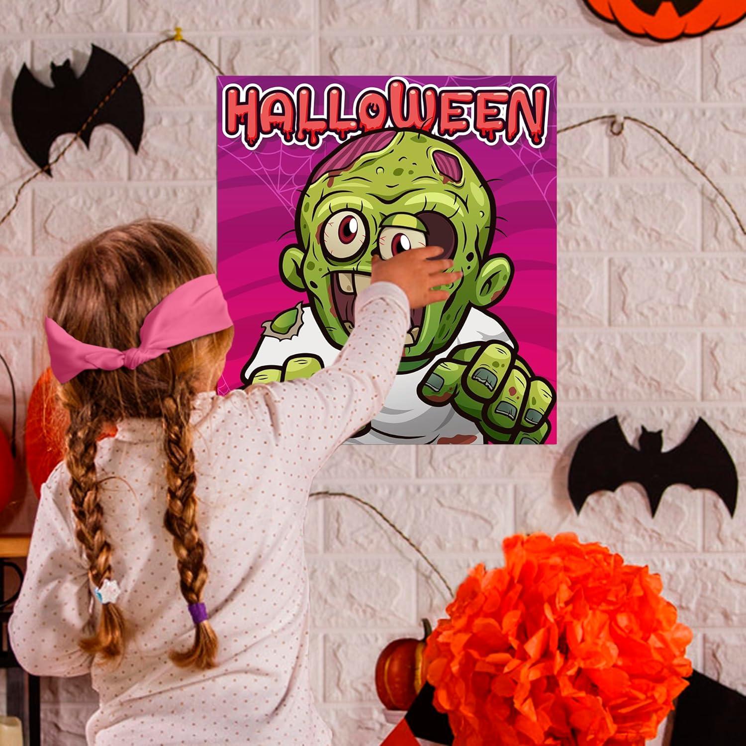image:imageHalloween Games for Kids Pin The Eyeball on The Zombie Game Halloween Crafts Toys Gifts Birthday Party Supplies for Kids HALLOWEEN Treats Activities Party Favors Decorations for FamilyRed