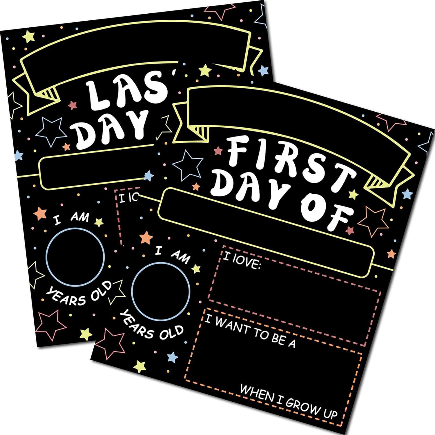 image:imageOHOME 2 Pack First and Last Day of School Sign Board Double Sided Back to School Supplies Classroom Decorations for Preschool Teacher Supplies for 1st Day of Kindergarten Classroom Must Haves