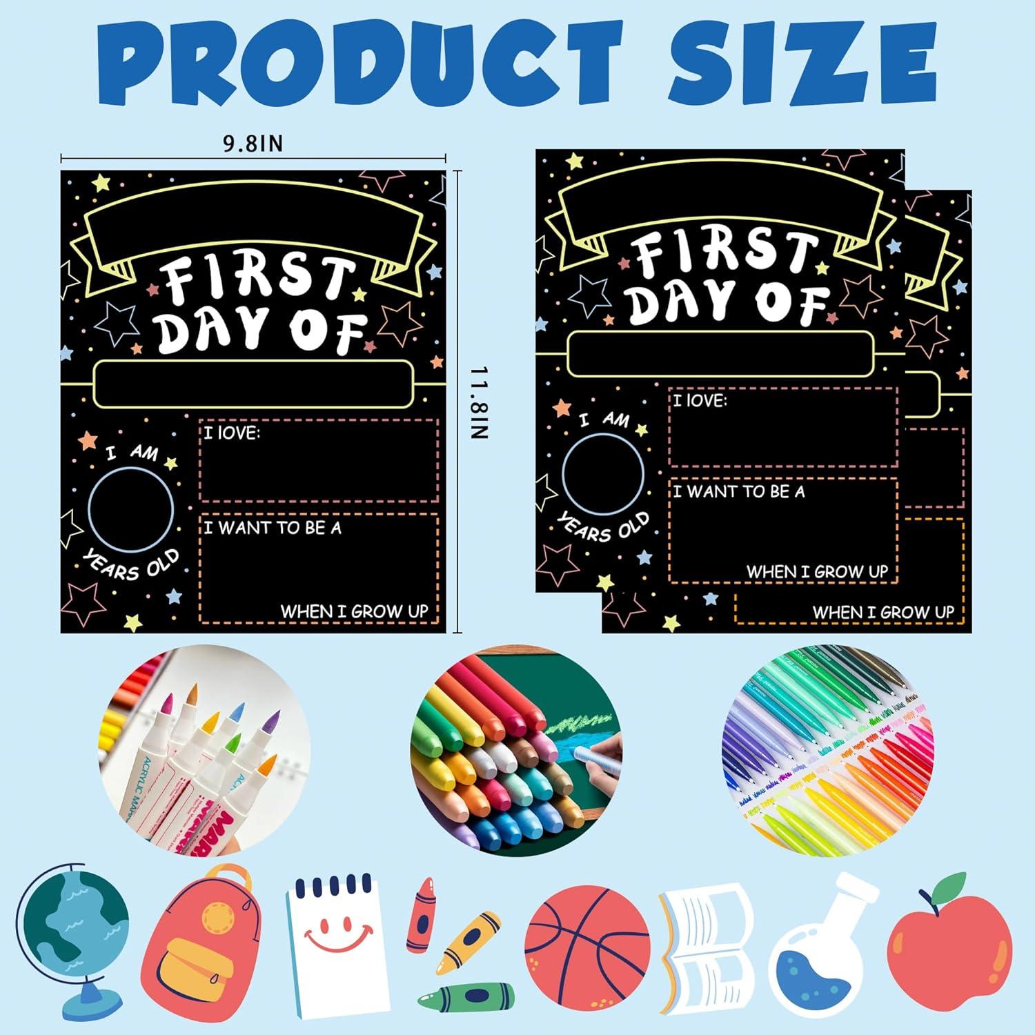 image:imageOHOME 2 Pack First and Last Day of School Sign Board Double Sided Back to School Supplies Classroom Decorations for Preschool Teacher Supplies for 1st Day of Kindergarten Classroom Must Haves