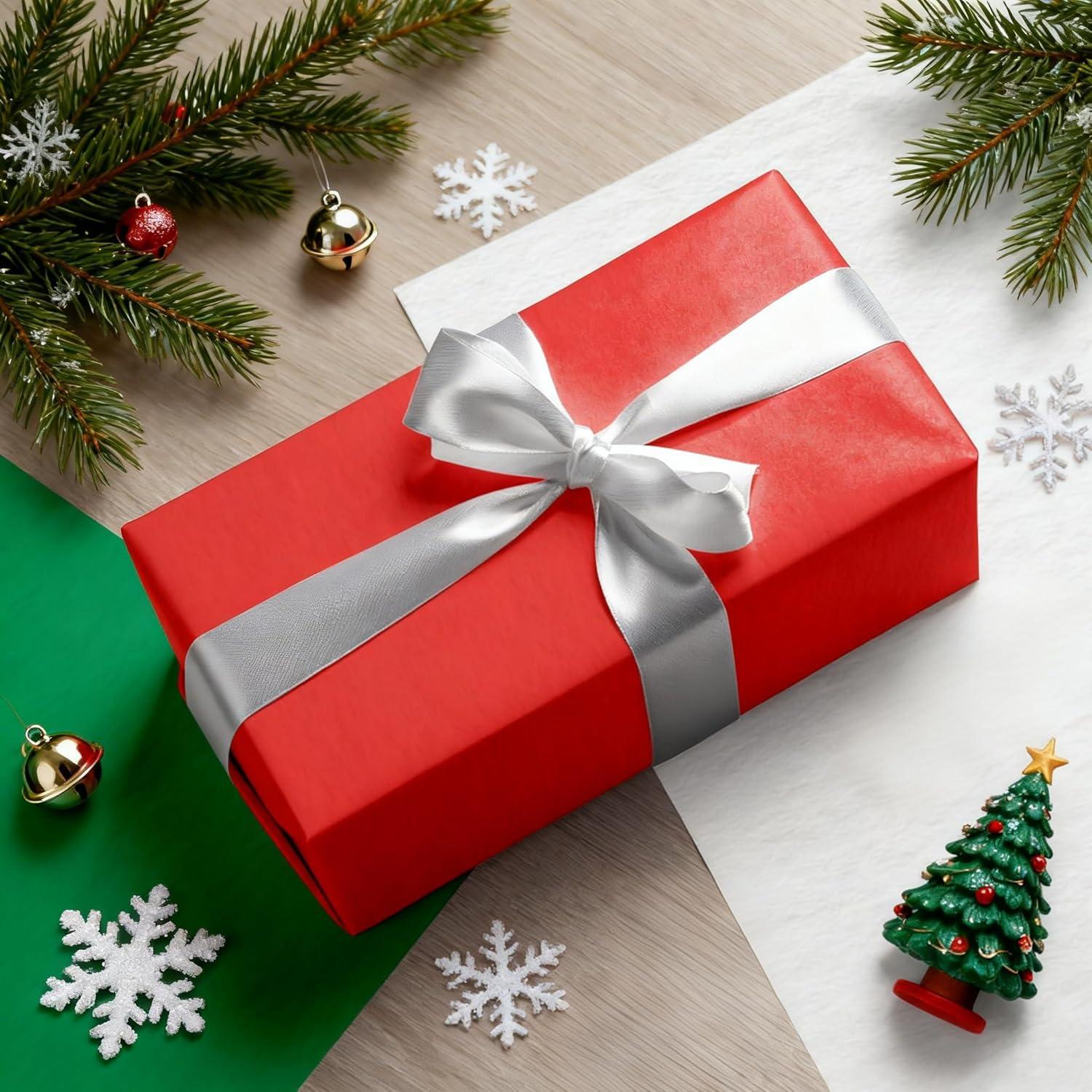 image:imageOHOME Christmas Tissue Paper 100 Sheets 20x14 Red Green White Wrapping Paper Christmas Decorations Decor for Gift Bags Boxes Xmas Navidad Holiday Party Favors Supplies
