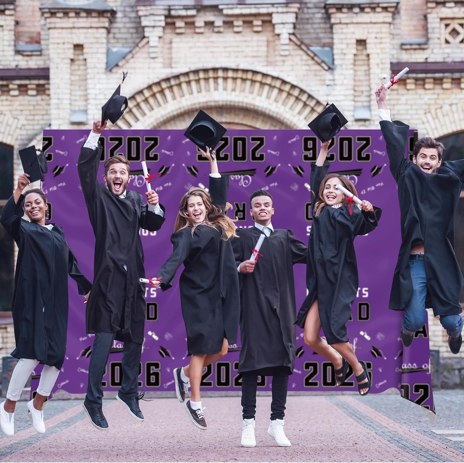image:imageOHOME Graduation Decorations 2026 Graduation Decorations Class of 2026 Disposable Plastic Red Tablecloth for Class of 2026 Decorations Party Favors Supplies Backdrop54 X 1082 PackPurple