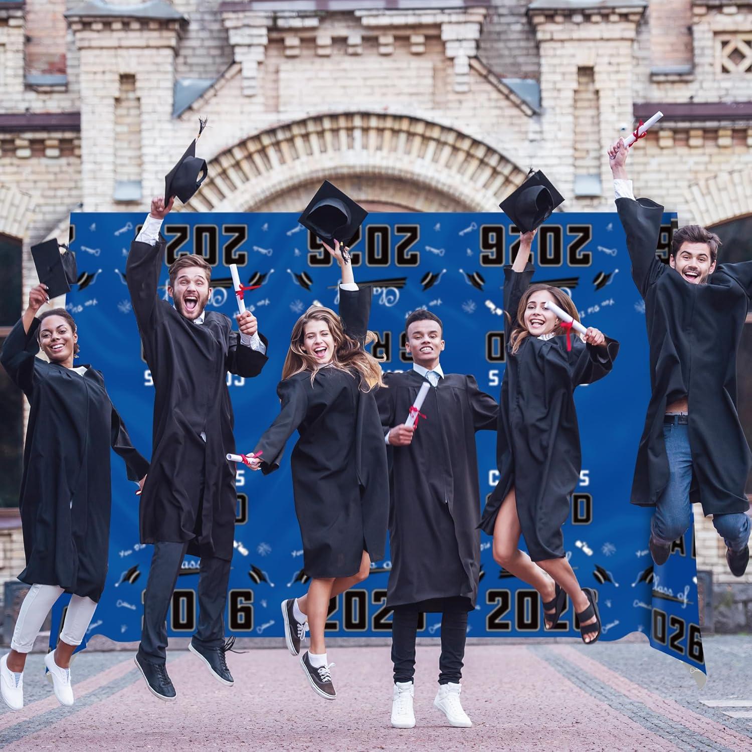 image:imageOHOME Graduation Decorations 2026 Graduation Decorations Class of 2026 Disposable Plastic Red Tablecloth for Class of 2026 Decorations Party Favors Supplies Backdrop54 X 1082 PackBlue