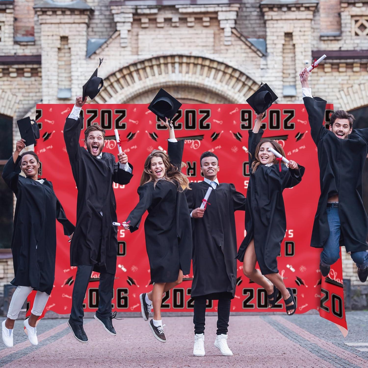image:imageOHOME Graduation Decorations 2026 Graduation Decorations Class of 2026 Disposable Plastic Red Tablecloth for Class of 2026 Decorations Party Favors Supplies Backdrop54 X 1082 PackRed