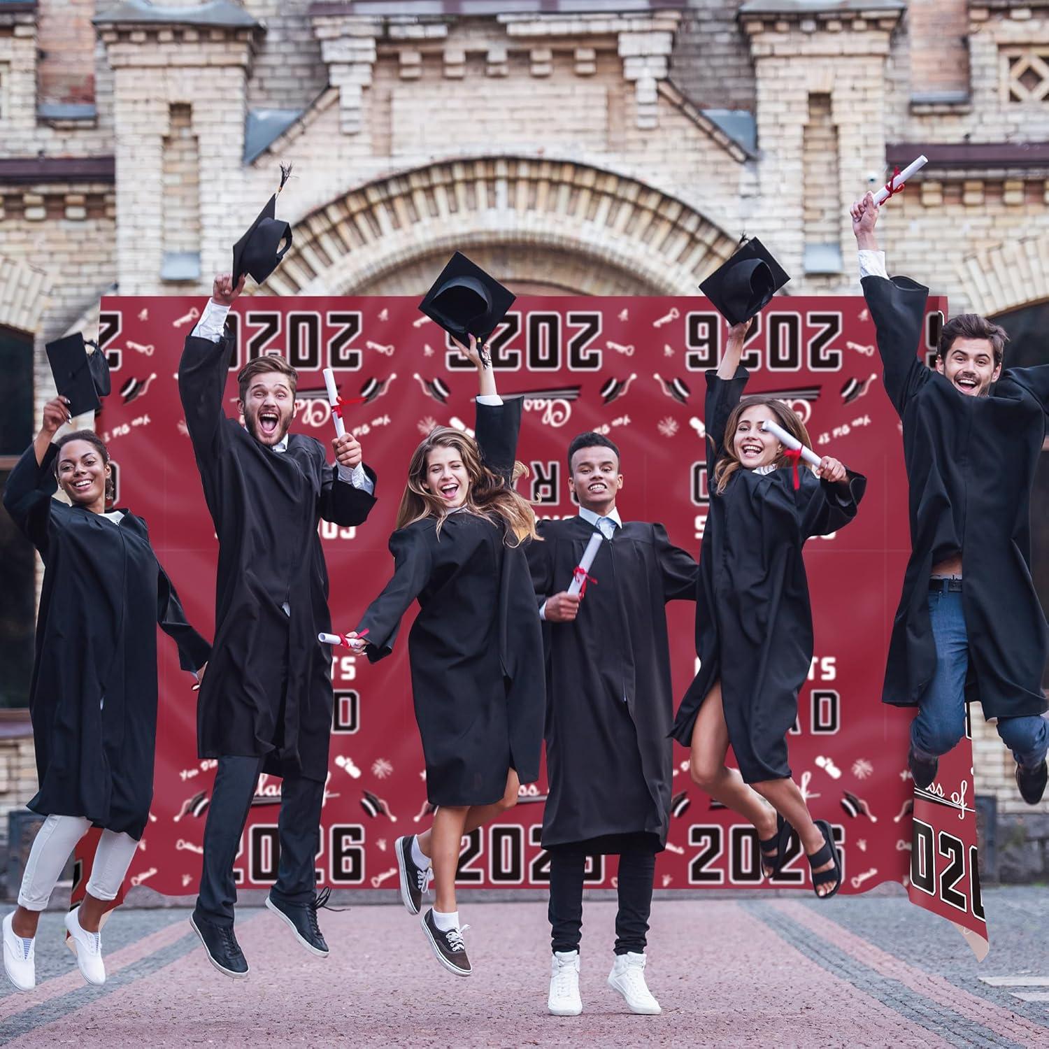 image:imageOHOME Graduation Decorations 2026 Graduation Decorations Class of 2026 Disposable Plastic Red Tablecloth for Class of 2026 Decorations Party Favors Supplies Backdrop54 X 1082 PackMaroon