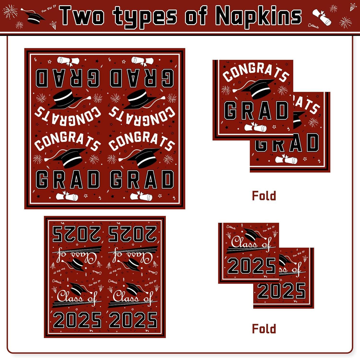 image:imageOHOME Graduation Decorations 2026 Graduation Decorations Class of 2026 Serve 24 Blue Plates Tablecloth Napkins Cups Graduation Party Favors SuppliesMaroon Graduation Decorations