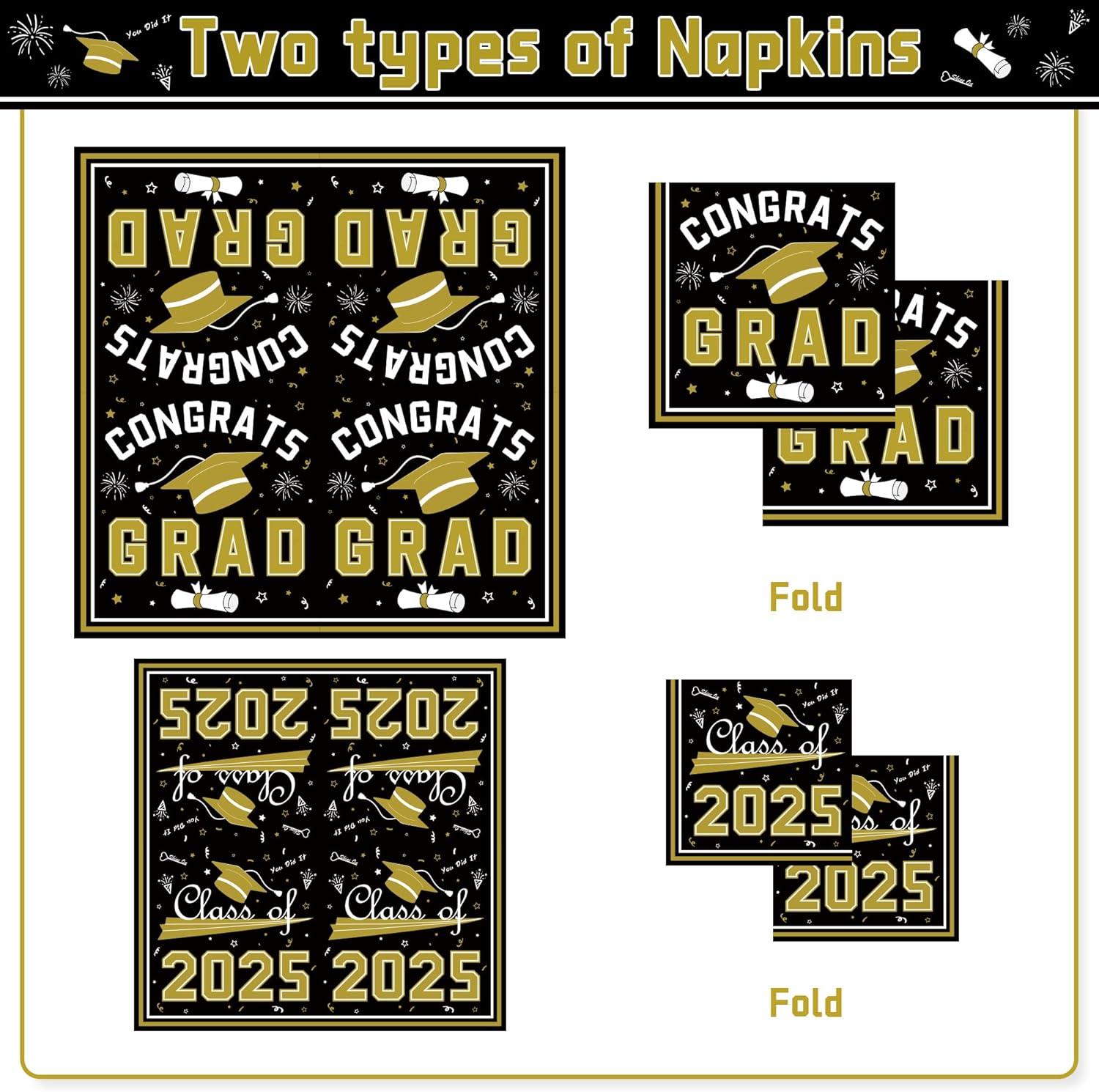 image:imageOHOME Graduation Decorations 2026 Graduation Decorations Class of 2026 Serve 24 Blue Plates Tablecloth Napkins Cups Graduation Party Favors SuppliesBlack Graduation Decorations