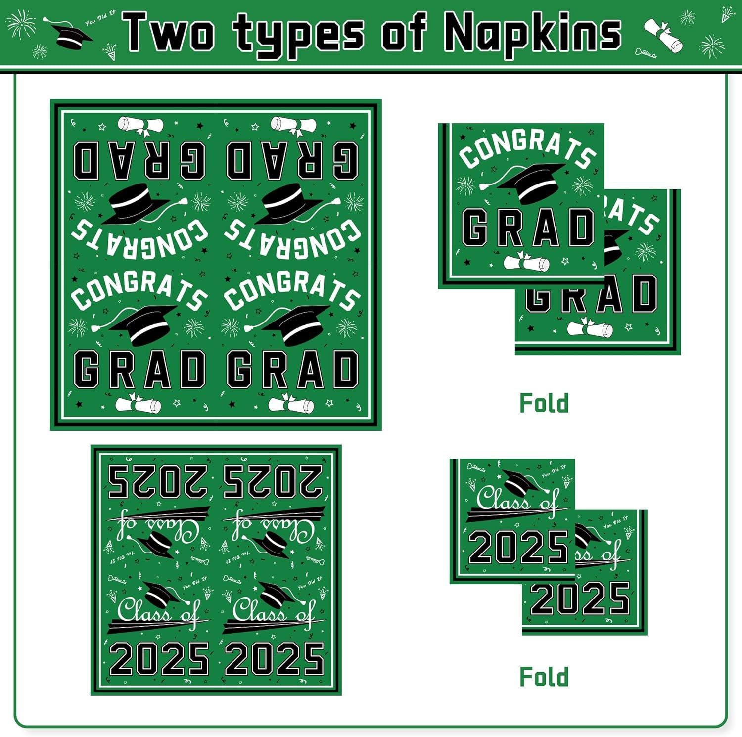 image:imageOHOME Graduation Decorations 2026 Graduation Decorations Class of 2026 Serve 24 Blue Plates Tablecloth Napkins Cups Graduation Party Favors SuppliesGreen Graduation Decorations