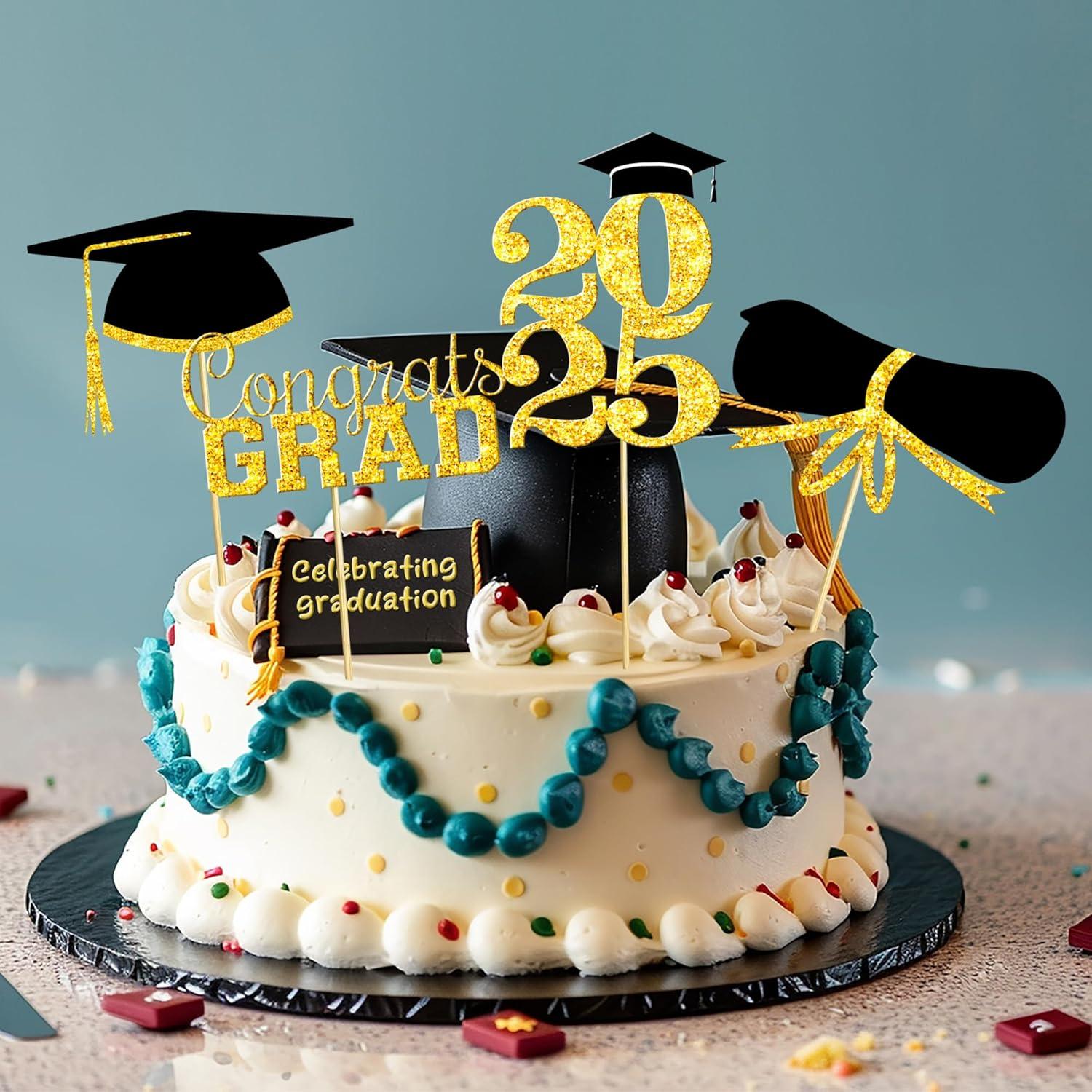 image:imageOHOME Graduation Decorations 202636 PCS Cupcake Toppers 2026 Graduation Party Decorations Mini Cake Decorations for Class of 2026Diploma 2026 Grad Cap SetBlack