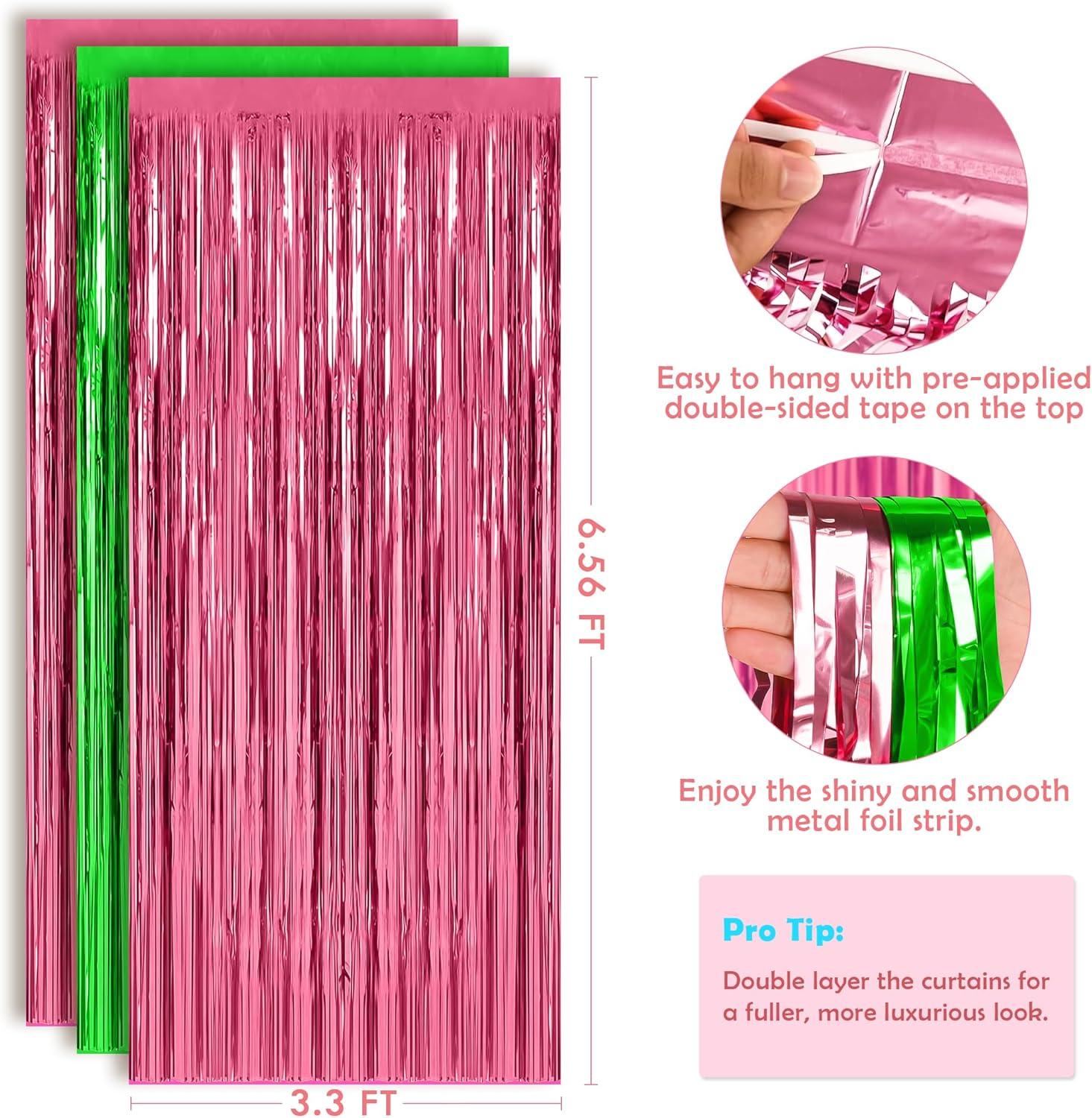 image:imageOHOME Halloween Decorations Halloween Party Decorations Trick or Treat Backdrop Banner for Wall Door Halloween Birthday Party Favors Supplies Indoor OutdoorPink and green
