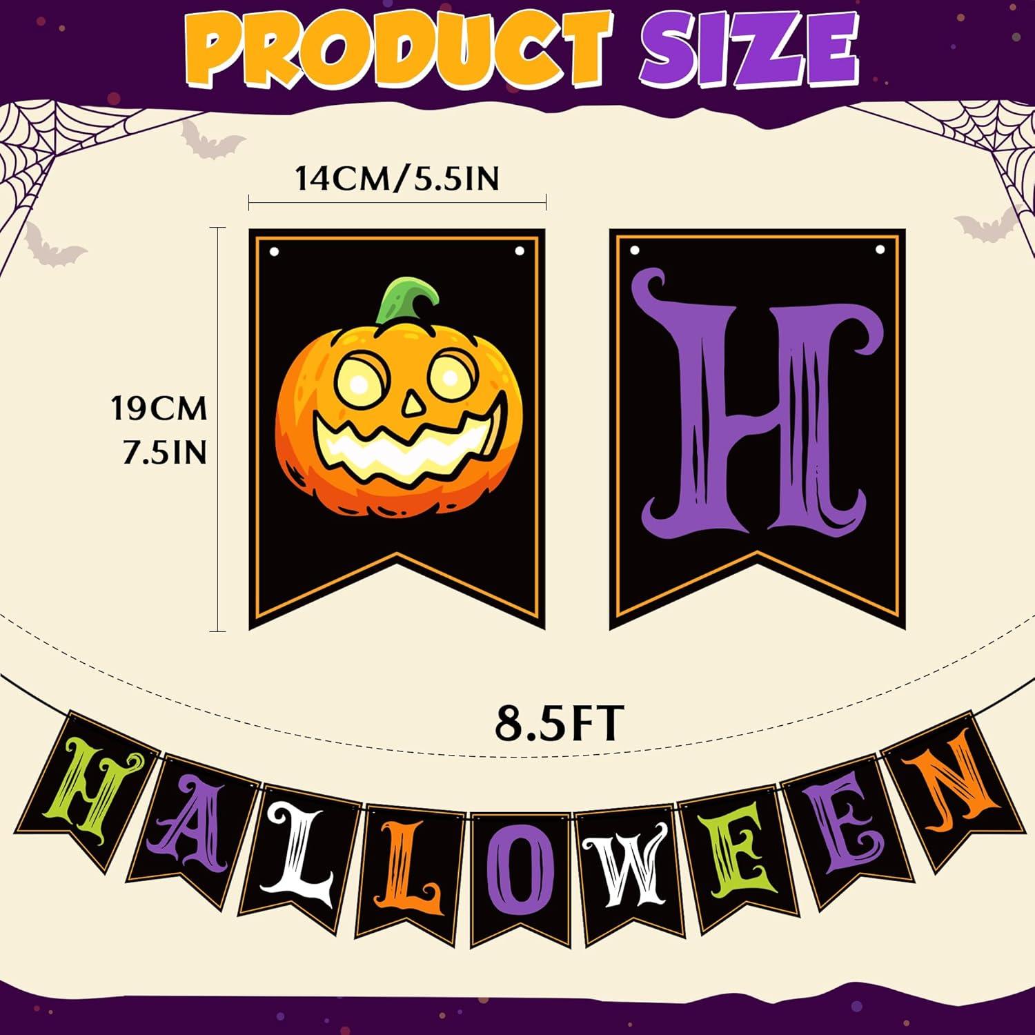 image:imageOHOME Halloween Decorations Happy Halloween Banner amp Party Decorations for IndoorOutdoor Hanging Party Favors amp Backdrop Garland for Outside