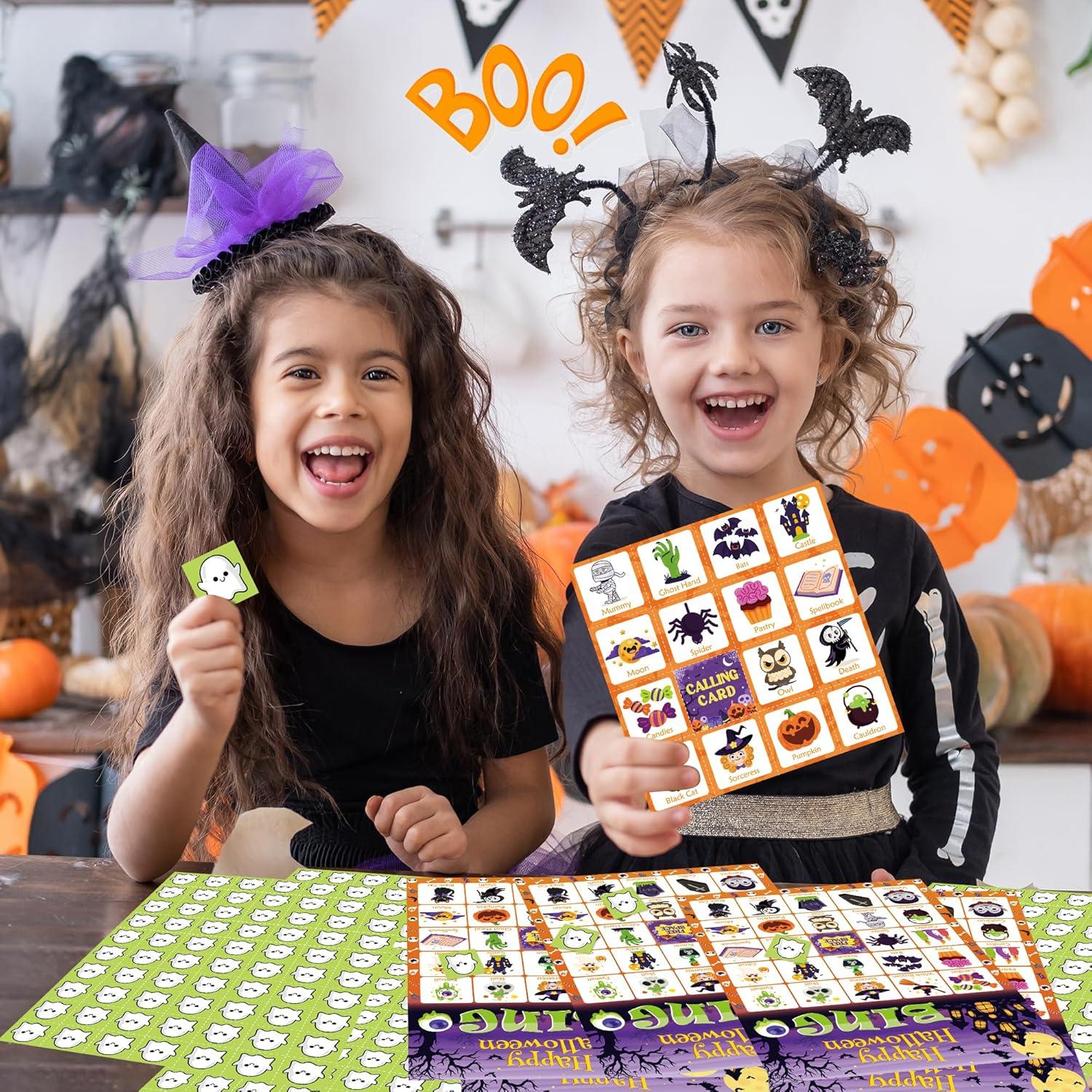 image:imageOHOME Halloween Games Halloween Bingo for Kids Halloween Party Favors 24 Players Halloween Toys Gifts Party Supplies Halloween Crafts Accessories Treats Activities for Family