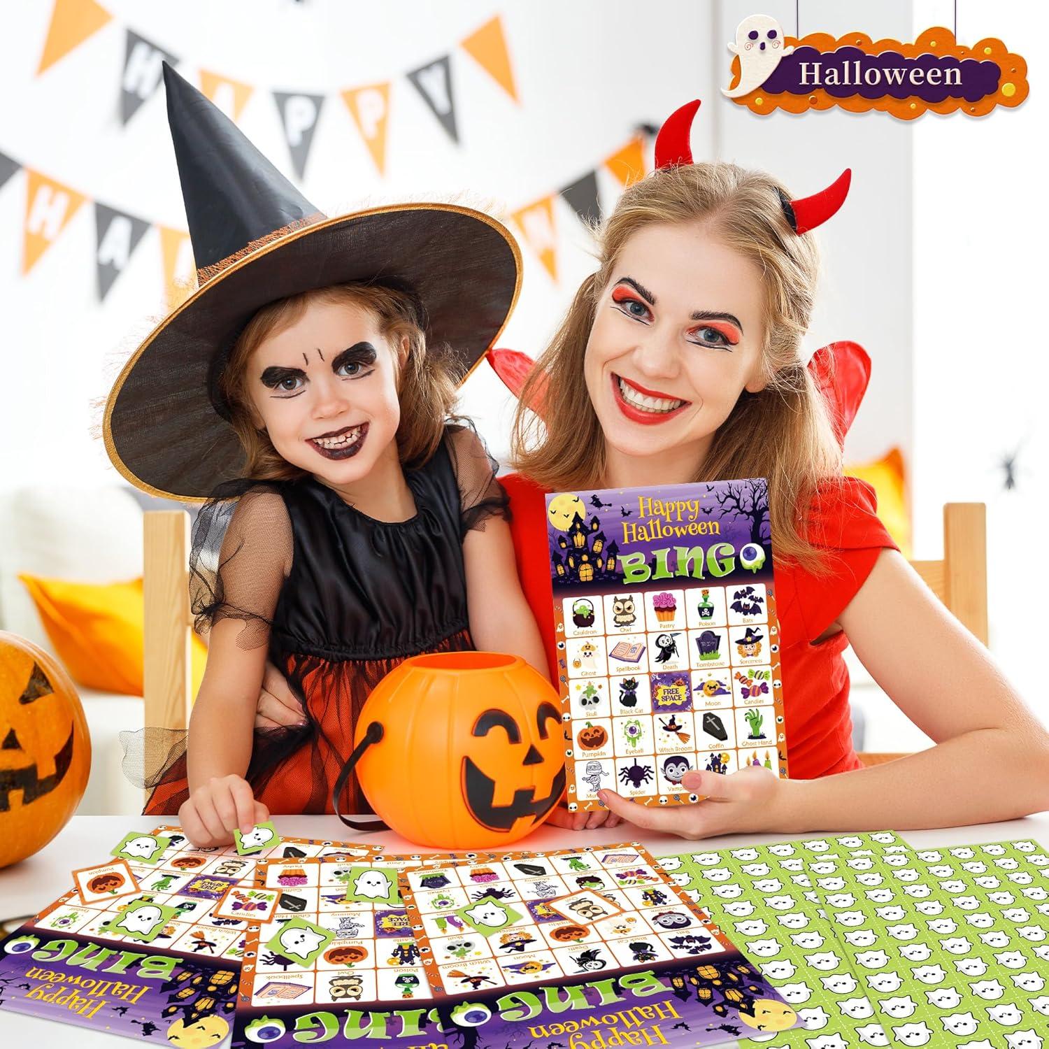 image:imageOHOME Halloween Games Halloween Bingo for Kids Halloween Party Favors 24 Players Halloween Toys Gifts Party Supplies Halloween Crafts Accessories Treats Activities for Family
