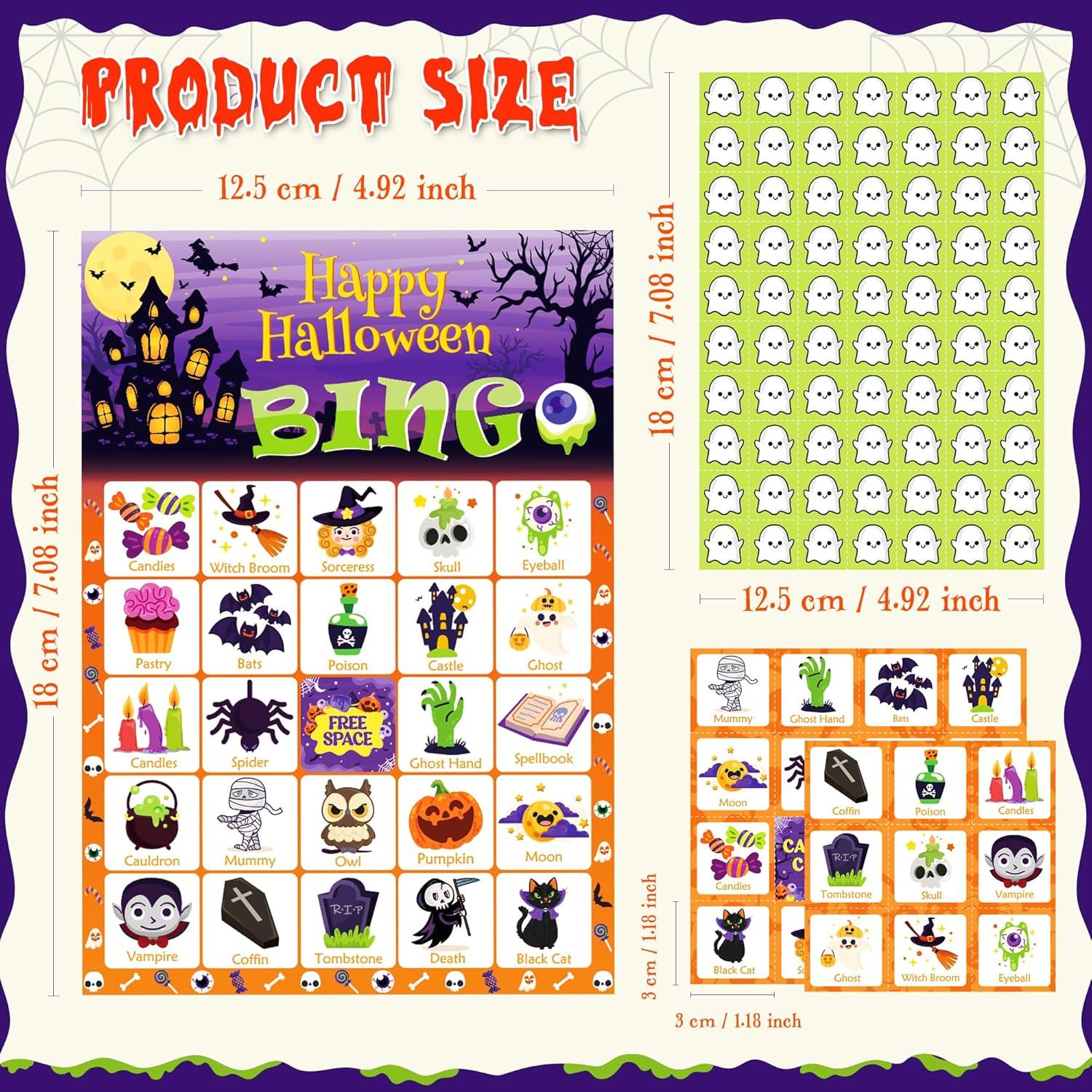 image:imageOHOME Halloween Games Halloween Bingo for Kids Halloween Party Favors 24 Players Halloween Toys Gifts Party Supplies Halloween Crafts Accessories Treats Activities for Family