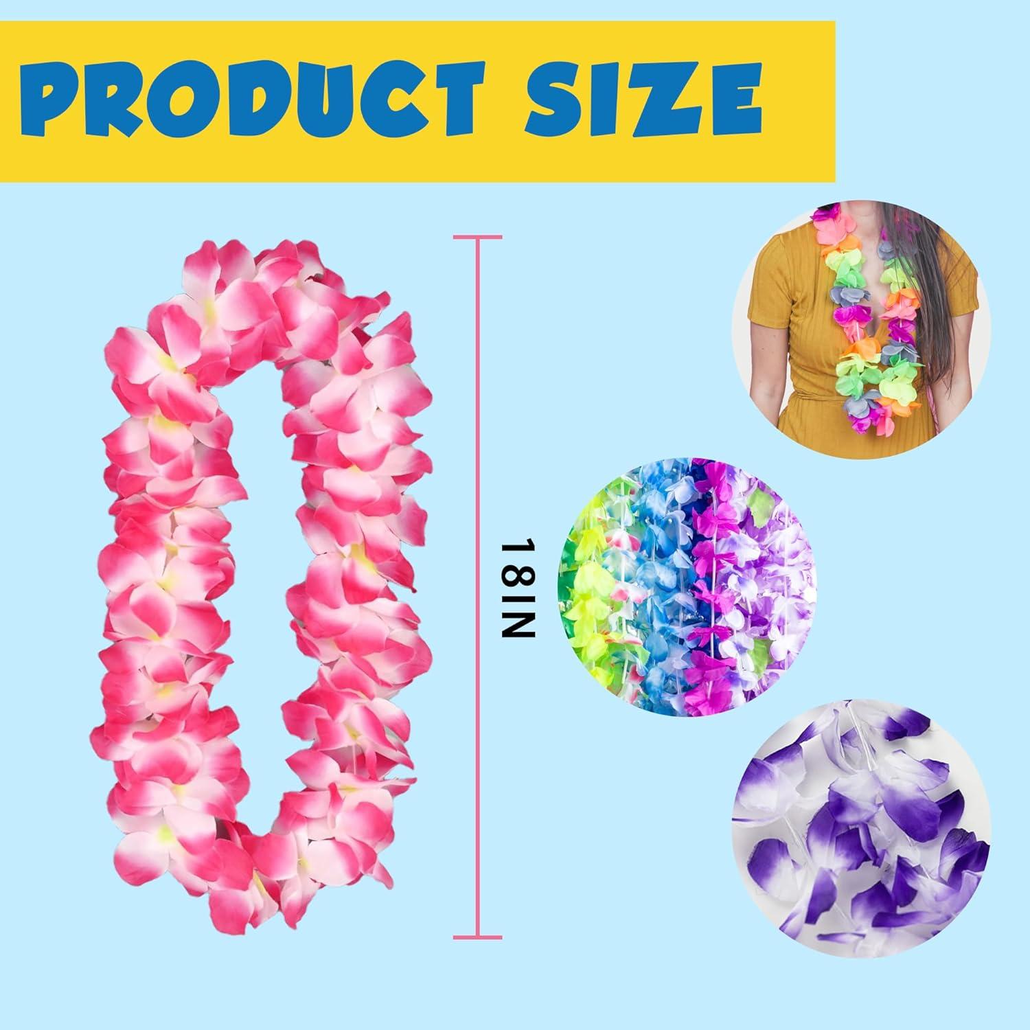 image:imageOHOME Luau Party Decorations 24 Pack Leis for Luau Party Hawaiian Decorations Supplies Favors Flower Necklace for Adults Tropical Beach Aloha Summer Pool Tiki Bar Birthday Themed Decor Outfits